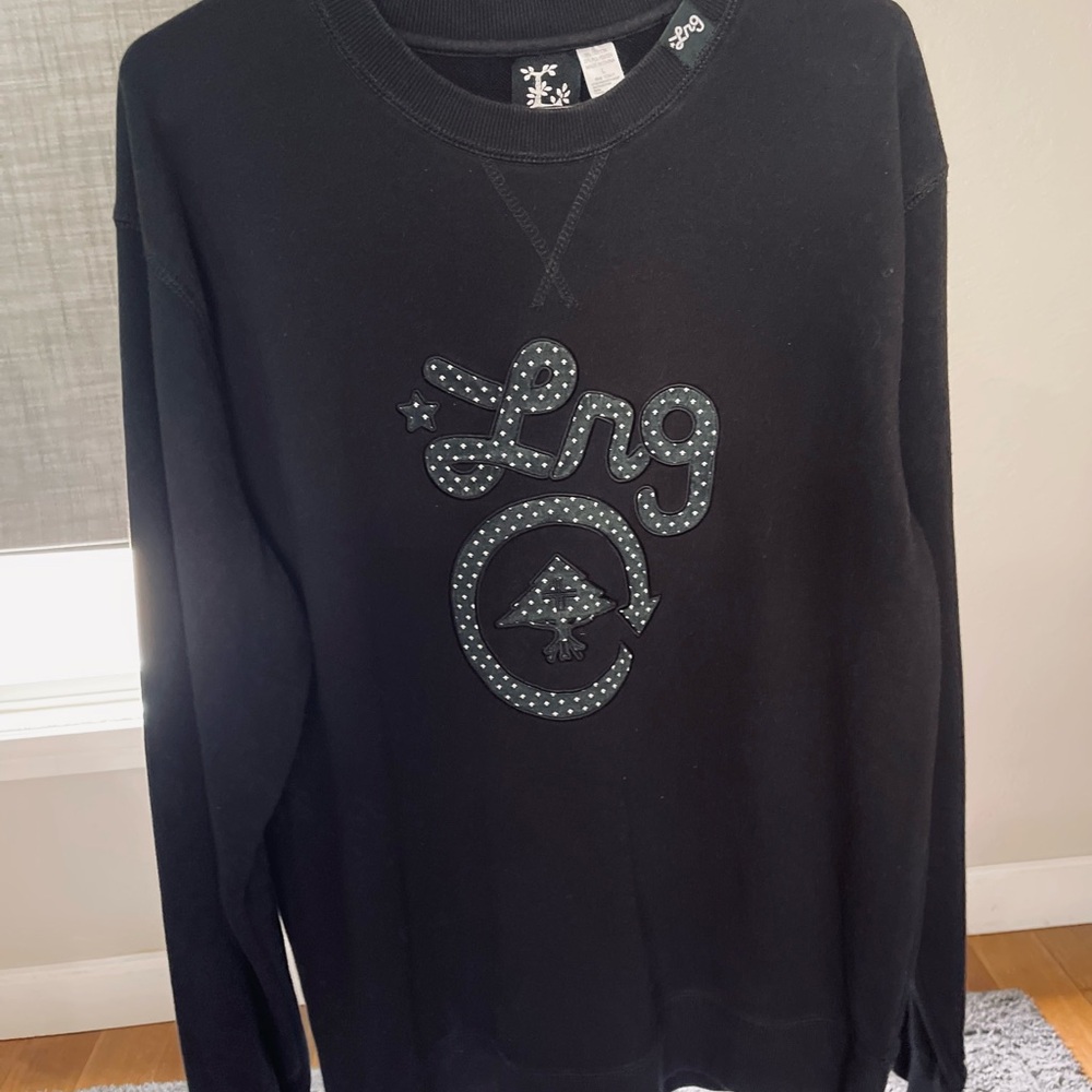 LRG - Black Crewneck Sweater w/polka dot trees